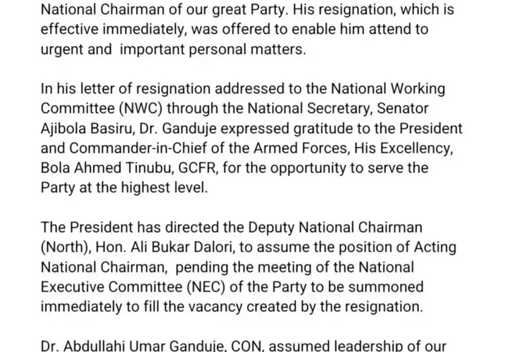 PDP Chieftain, Dele Momodu Reacts After APC National Chairman, Abdullahi Umar Ganduje Resigned