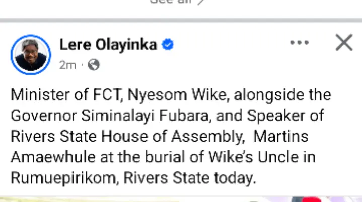 Siminalayi Fubara Pictured Together With Nyesom Wike At The Burial Of Wike’s Uncle In Rivers State