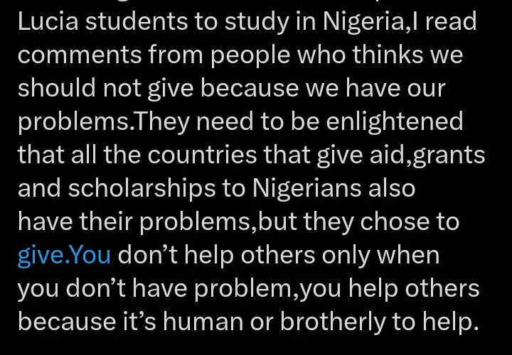 Sani Reacts After Some Nigerians Criticized BAT For Offering Scholarships To Students In St Lucia