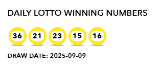 Daily Lotto results: Tuesday, 9 September 2025