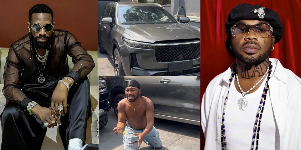 Emotional moment as D’banj surprises Slimcase with a brand new car