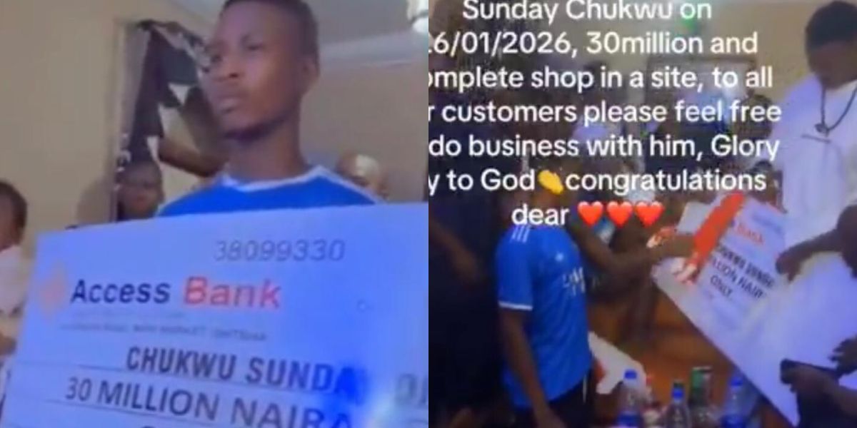 Heartwarming moment as businessman gifts apprentice a shop, ₦30M after years of service