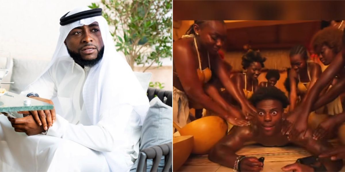 “I want this too” – Drama as Davido begs wife Chioma for permission to be pampered like iShowSpeed in Ghana
