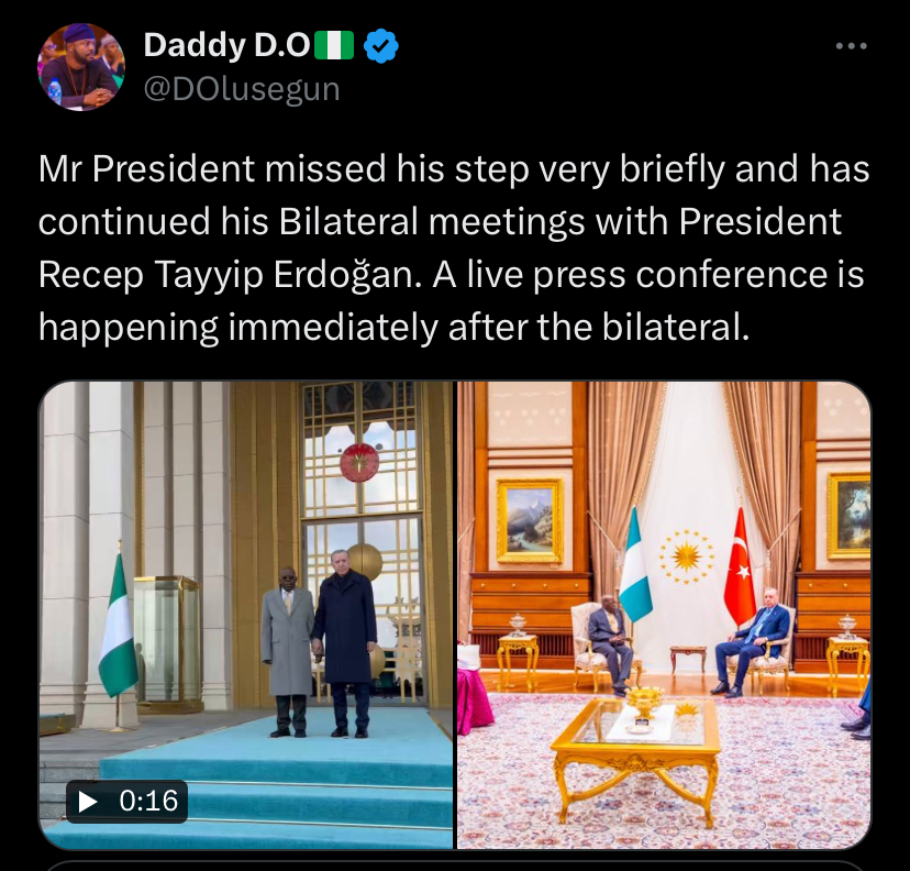 “Mr president only missed his step briefly”