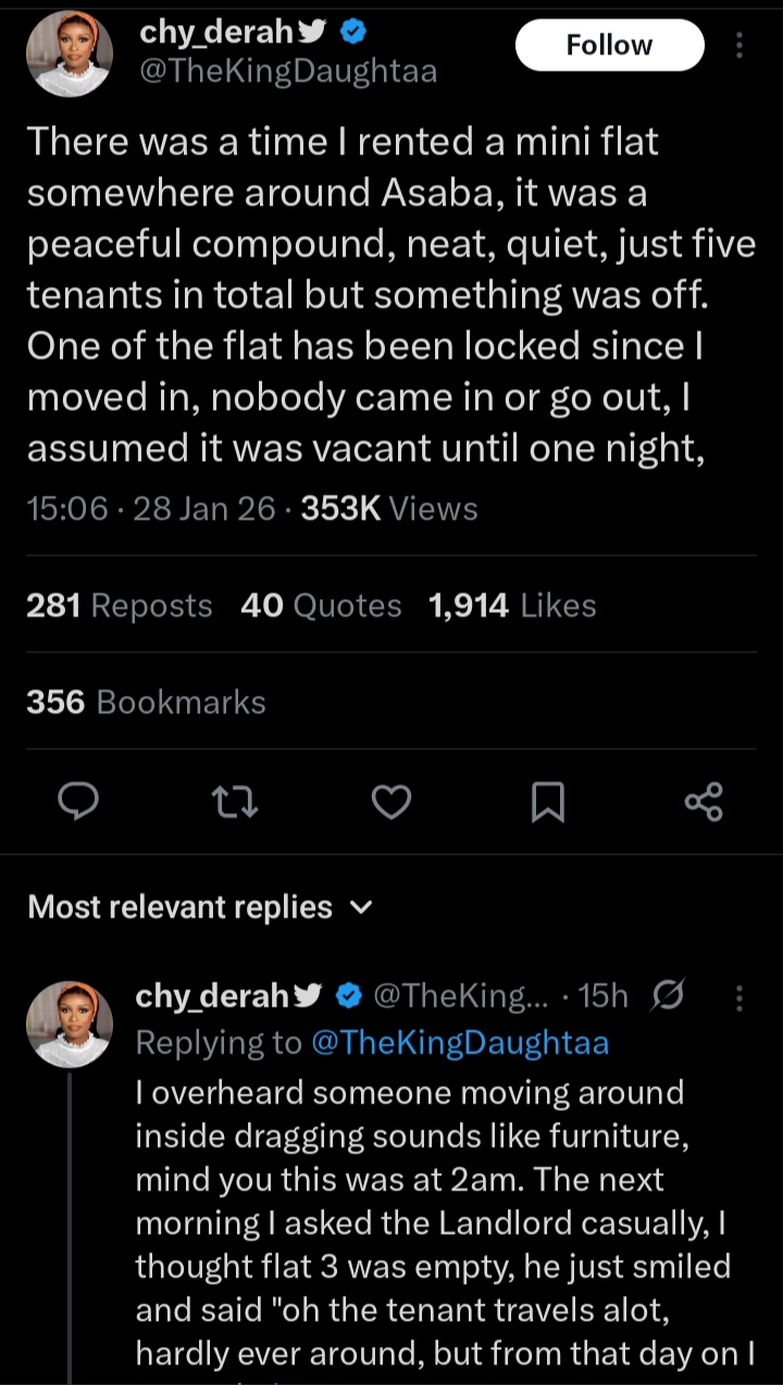 Tenant relocates after discovering mysterious circumstances surrounding apartment in Asaba